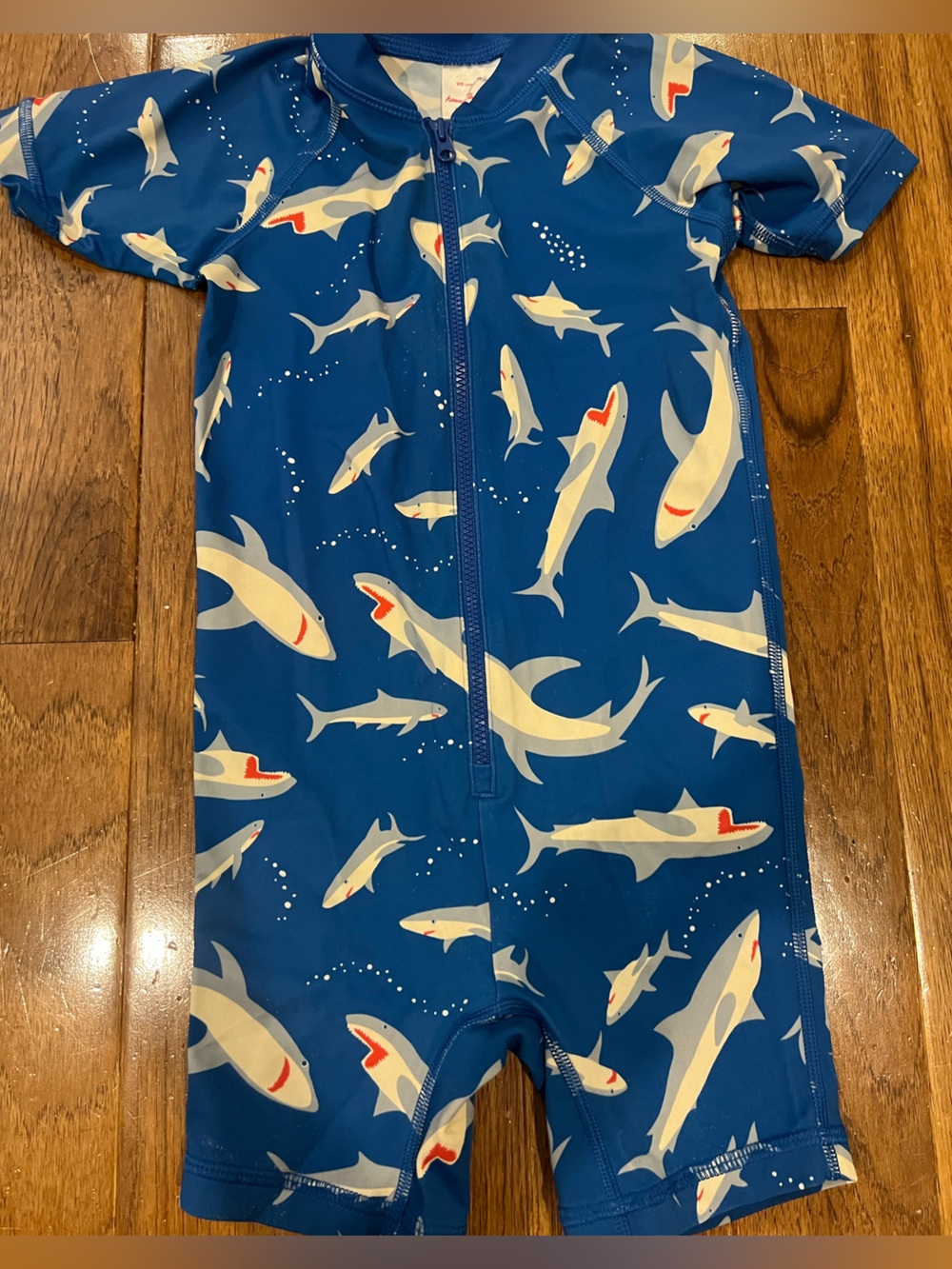 Hanna Andersson Blue Shark Print Rashguard Swimsuit Size 3T 90 cm